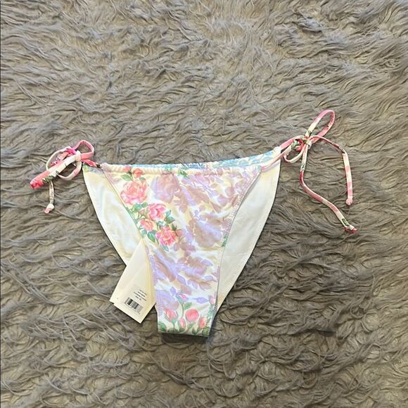 NWT Loveshackfancy moto‎ bikini bottoms rainbow clouds floral swimsuit bottoms - Picture 1 of 5